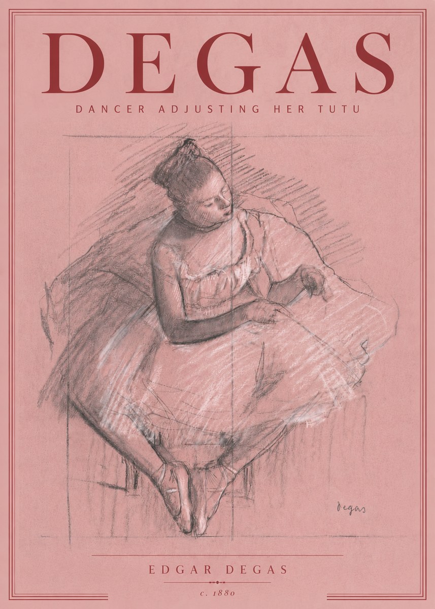 Edgar Degas Dancer Adjusting Her Tutu No6 - Plakat