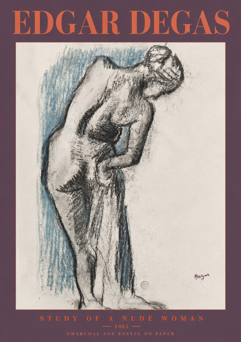 Edgar Degas Study of a Nude Woman II No2 - Plakat