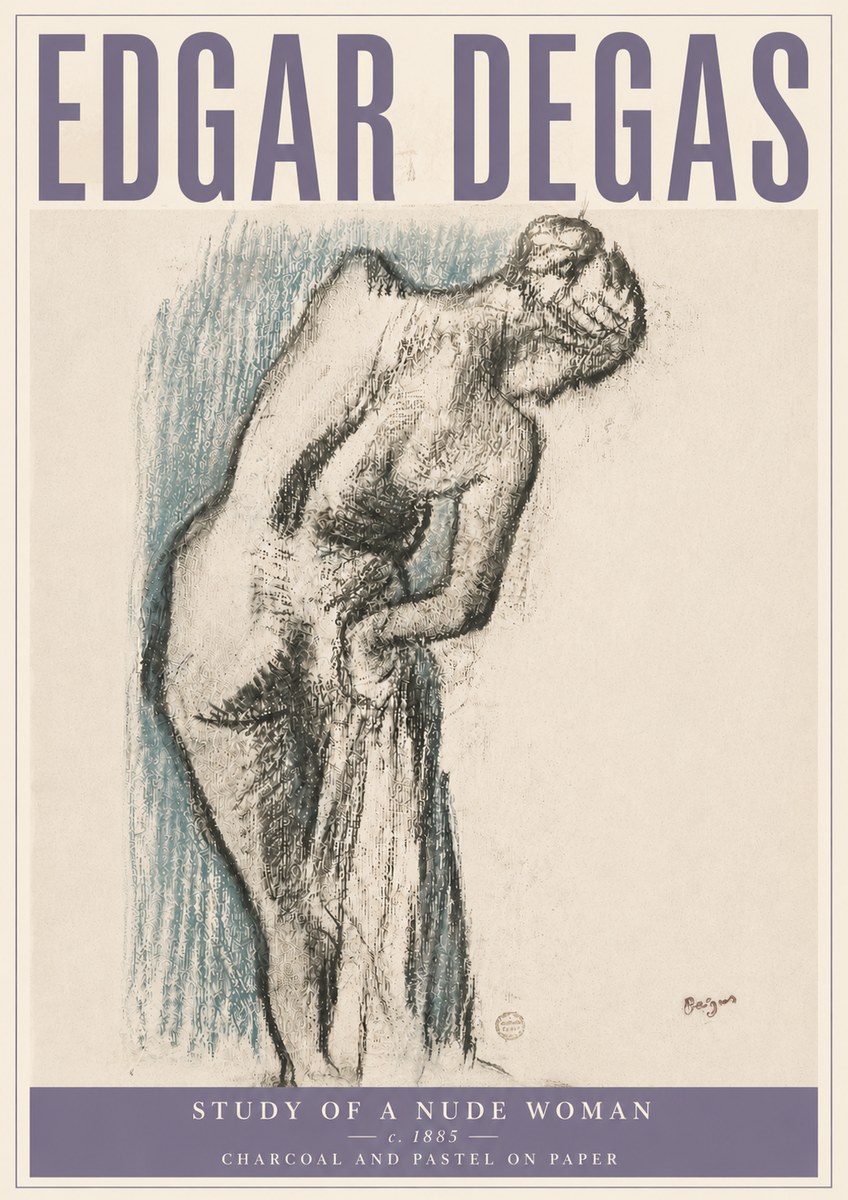 Edgar Degas Study of a Nude Woman II No6 - Plakat