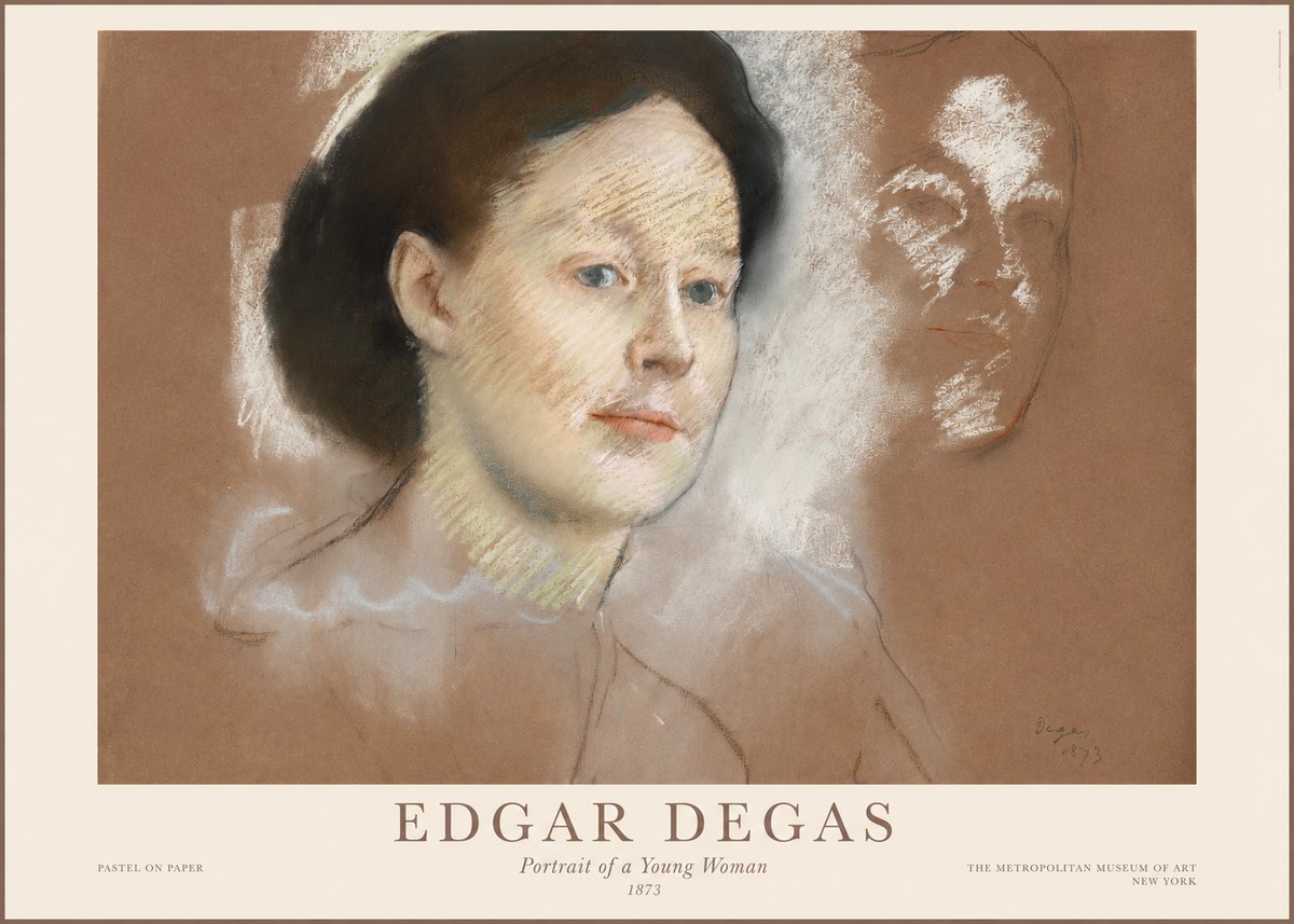 Edgar Degas Portrait of a Young Woman No1 - Plakat