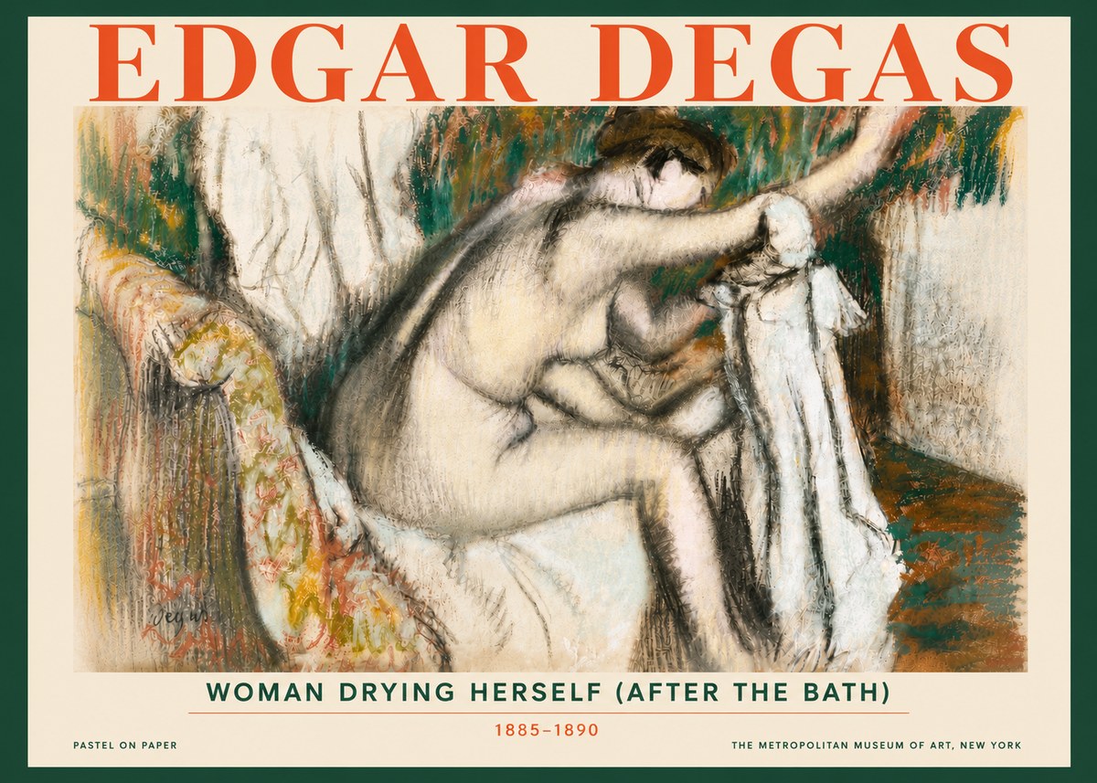 Edgar Degas Woman Drying Herself (After the Bath) No6 - Plakat