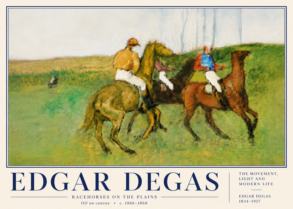 Edgar Degas Racehorses on the Plains No6 - Plakat