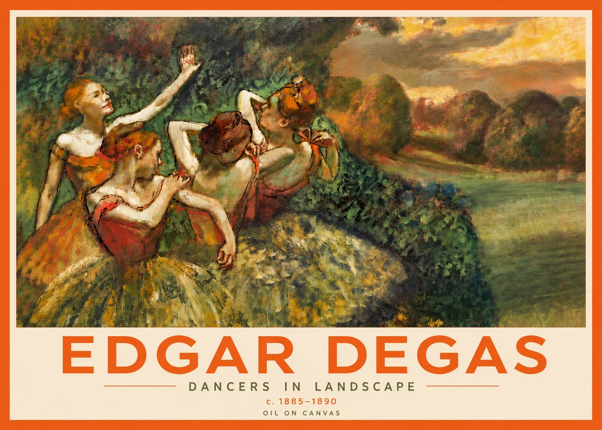 Edgar Degas Dancers in Landscape II No5 - Plakat