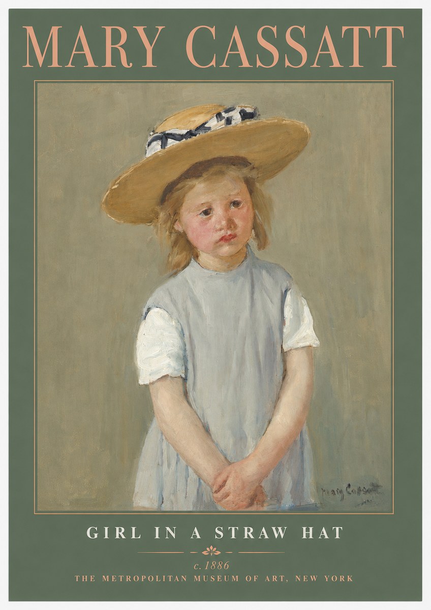 Mary Cassatt Girl in a Straw Hat No2 - Plakat