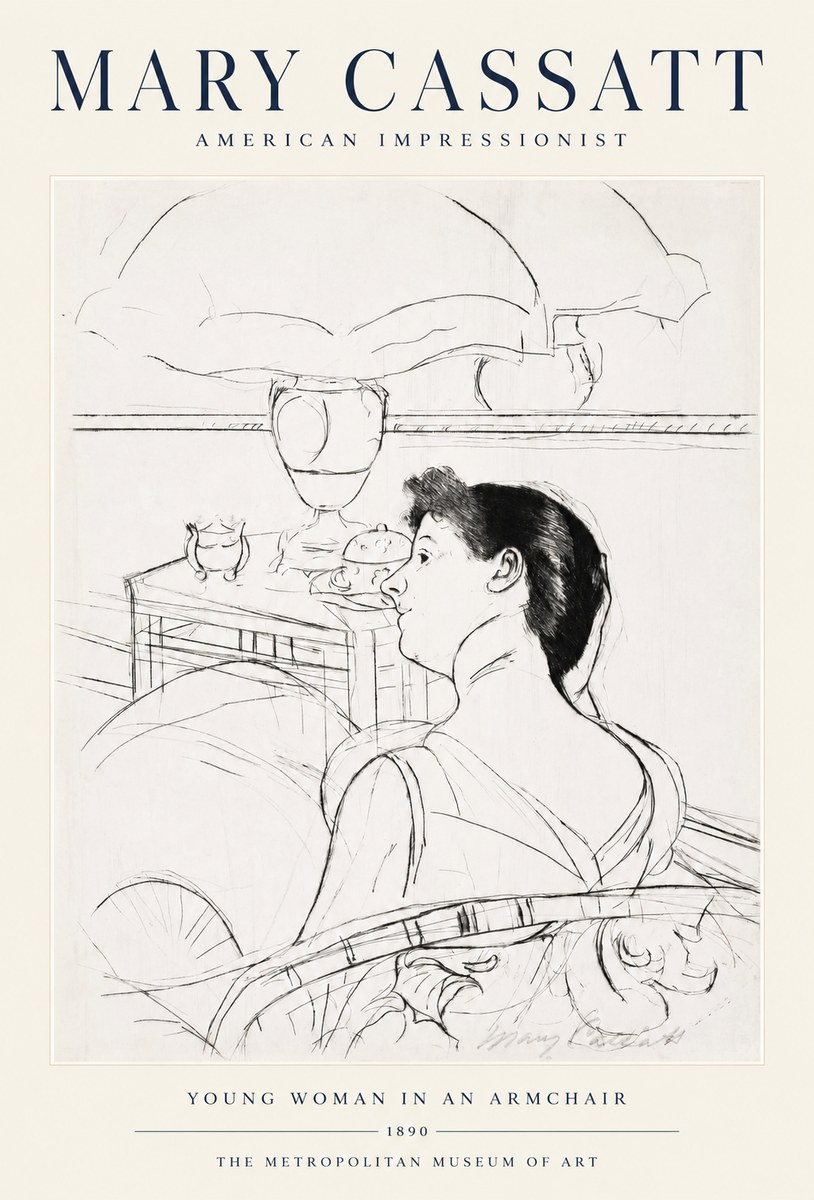 Mary Cassatt Young Woman in an Armchair No1 - Plakat