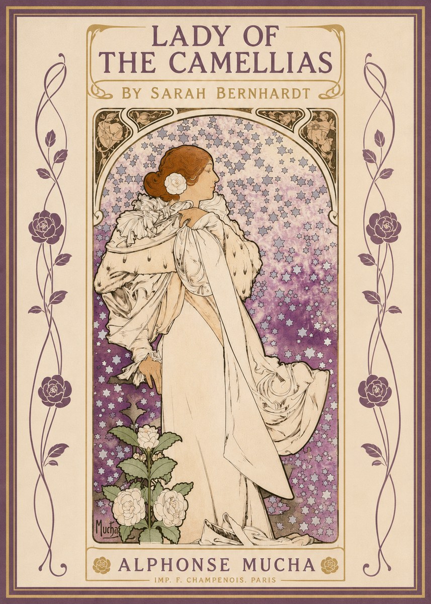 Mucha Lady of the Camellias No2 - Plakat
