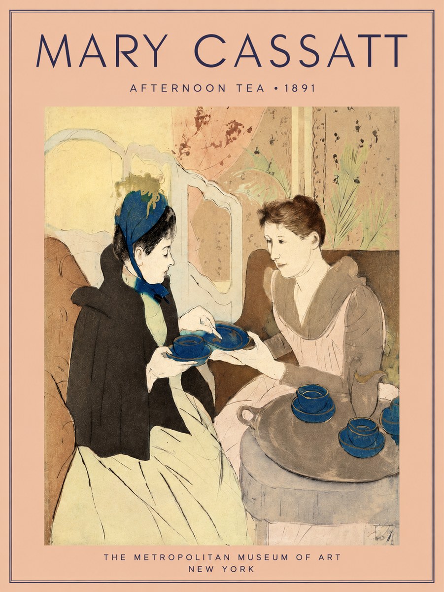Mary Cassatt Afternoon Tea No3 - Plakat