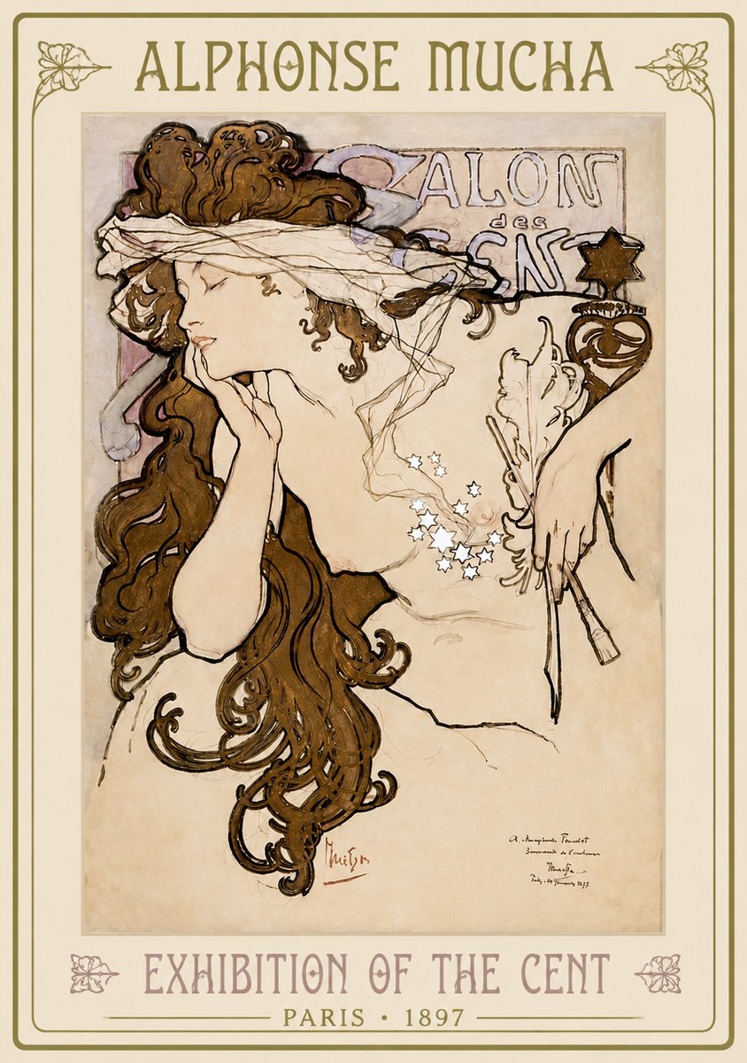 Mucha Salon Des Cent No2 - Plakat