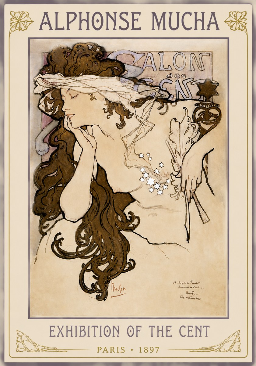 Mucha Salon Des Cent No4 - Plakat