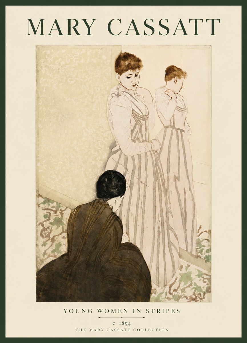 Mary Cassatt Young Women in Stripes No3 - Plakat
