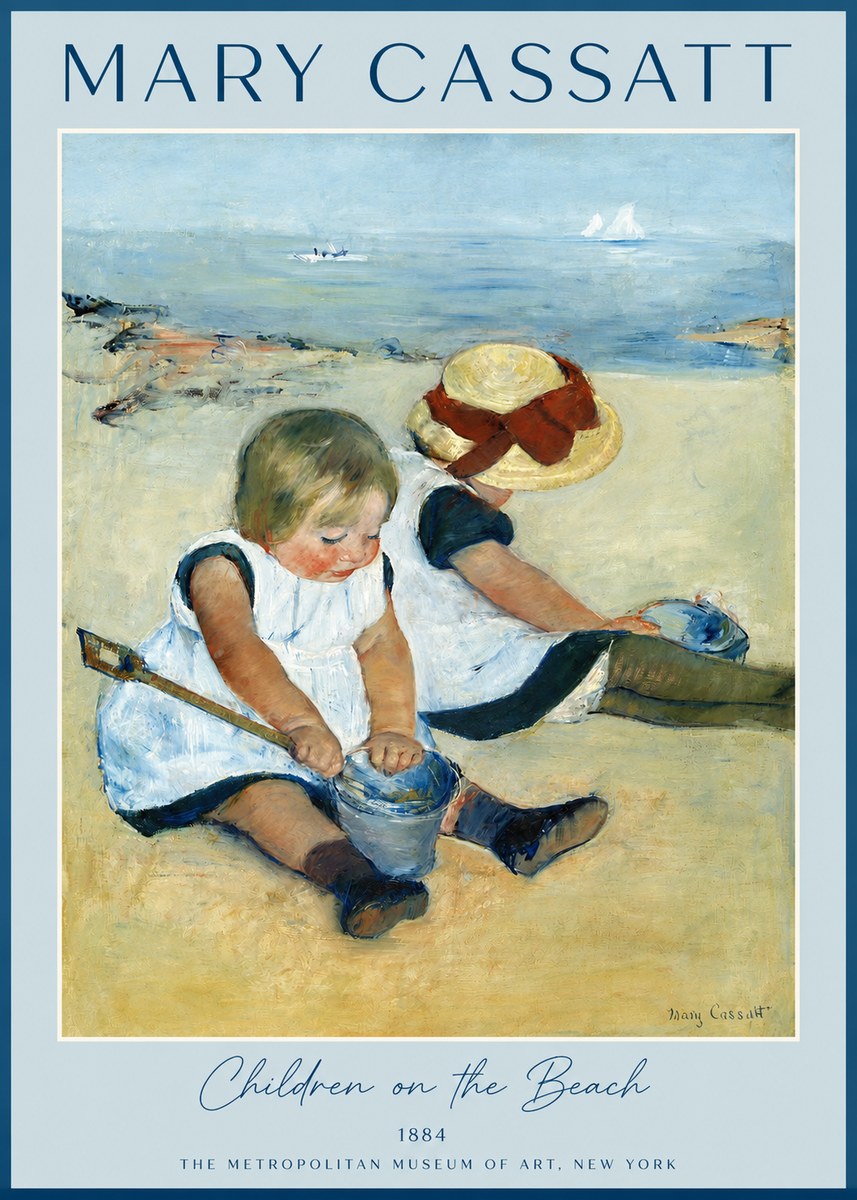 Mary Cassatt Children on the Beach No2 - Plakat