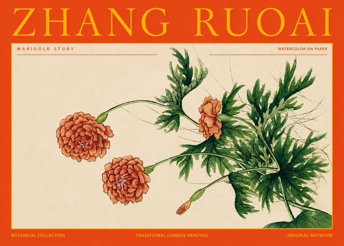 Zhang Ruoai Marigold Study No2 - Plakat