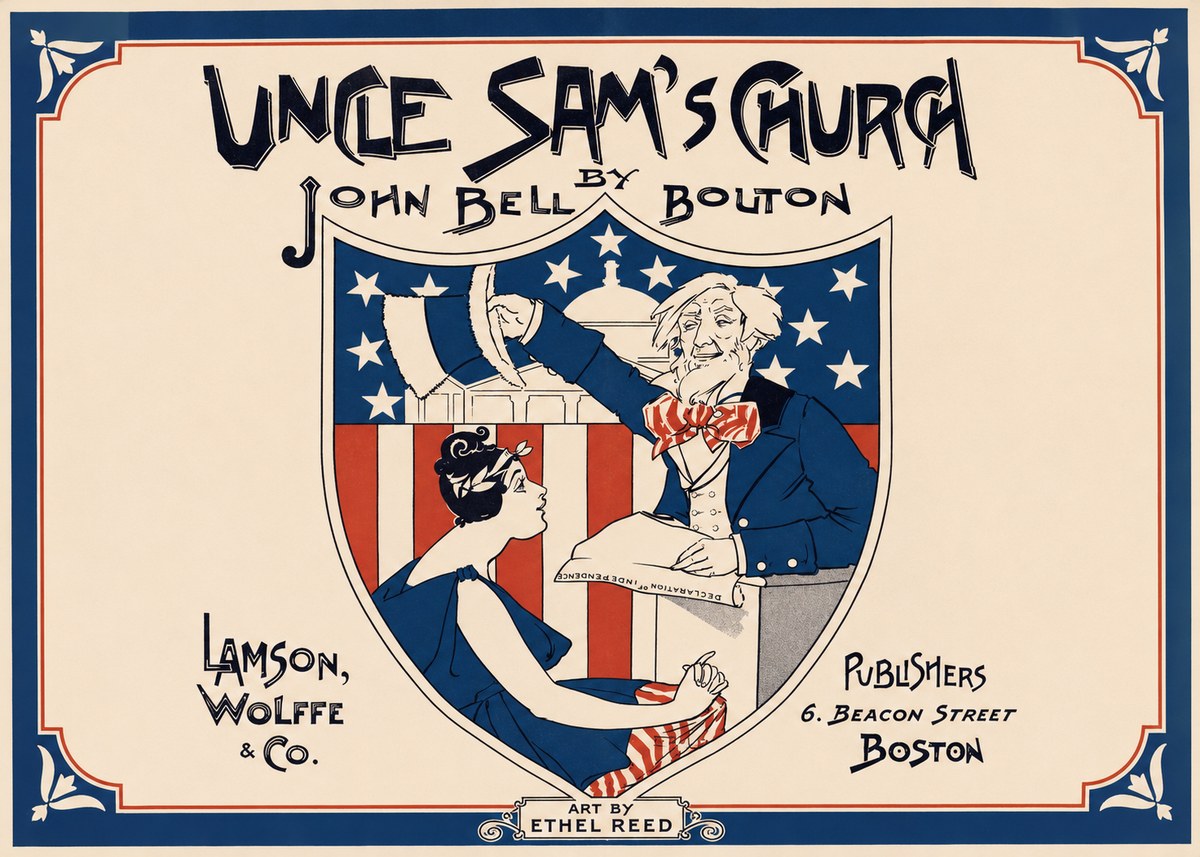 Ethel Reed Uncle Sam's Church No1 - Plakat
