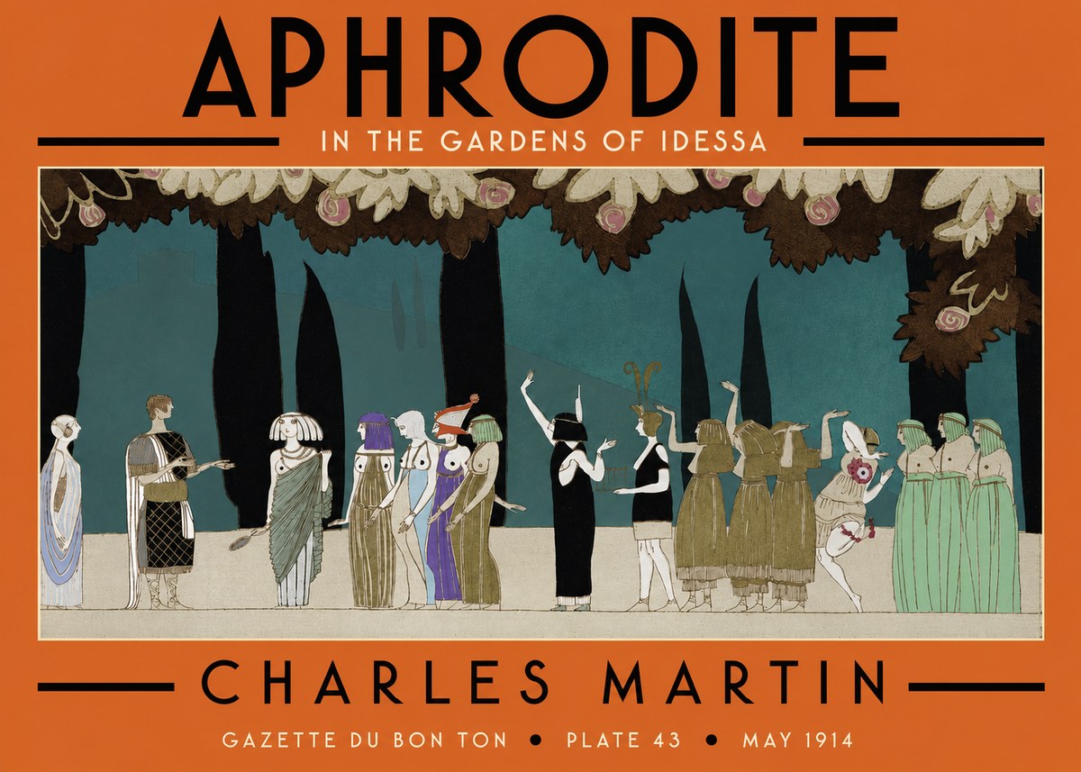 Charles Martin Aphrodite in the Gardens of Idessa No4 - Plakat