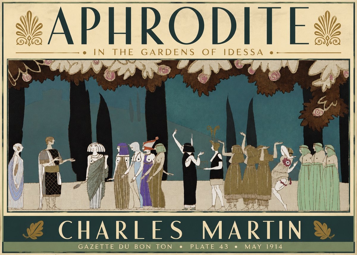Charles Martin Aphrodite in the Gardens of Idessa No6 - Plakat
