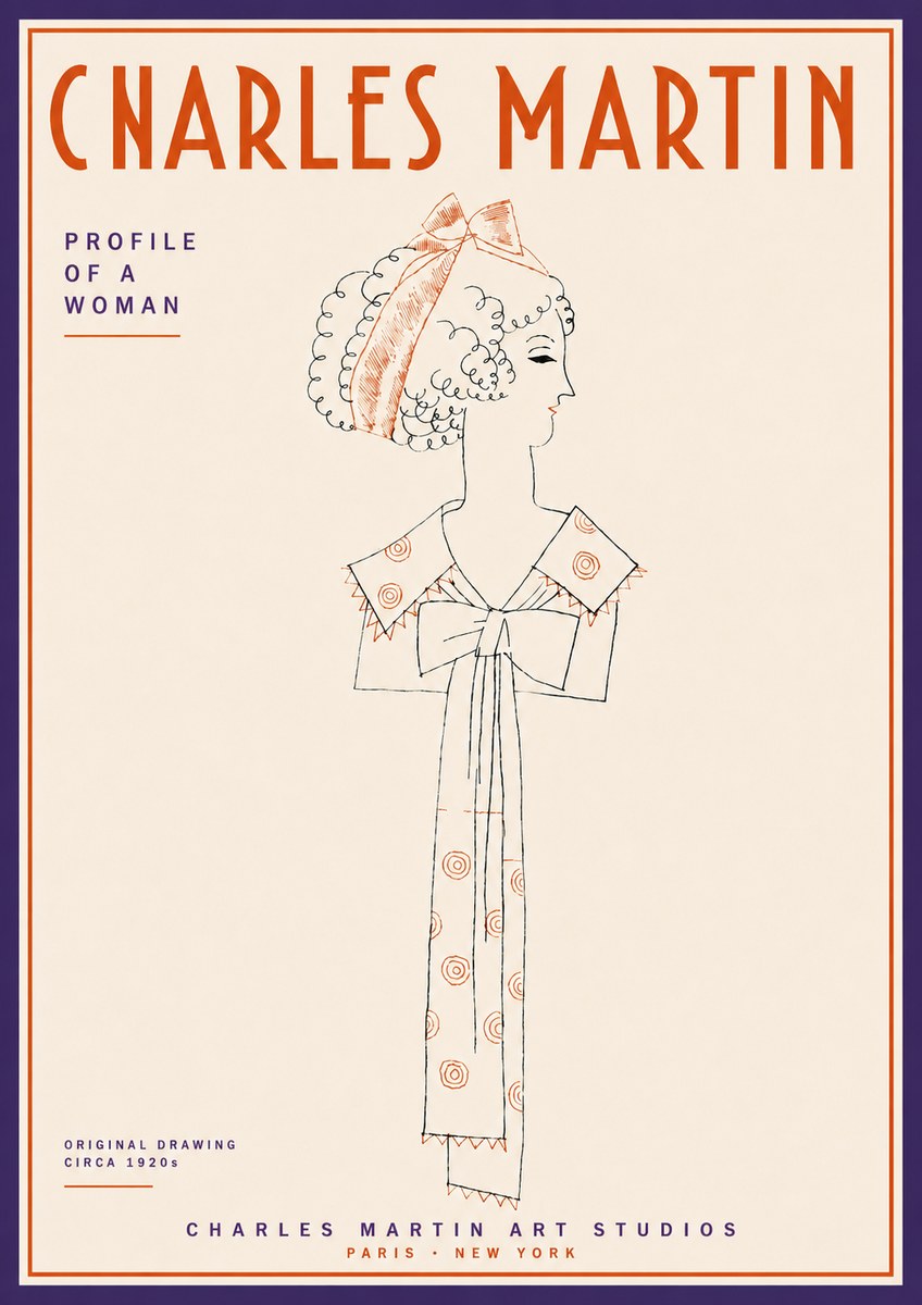 Charles Martin Profile of a Woman No4 - Plakat
