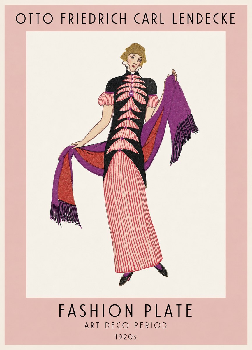 Otto Friedrich Carl Lendecke Fashion Plate I No1 - Plakat