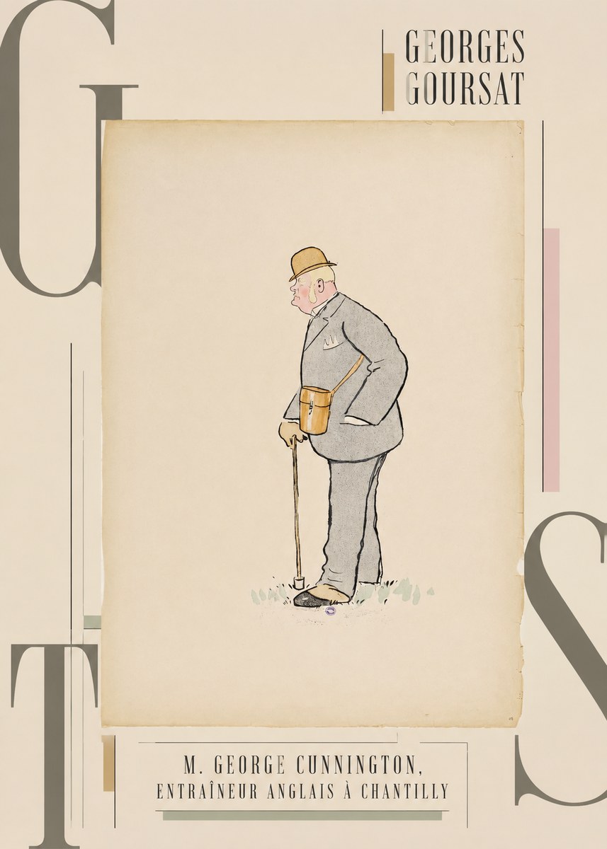 Georges Goursat M. George Cunnington, Entraîneur Anglais À Chantilly No3 - Plakat