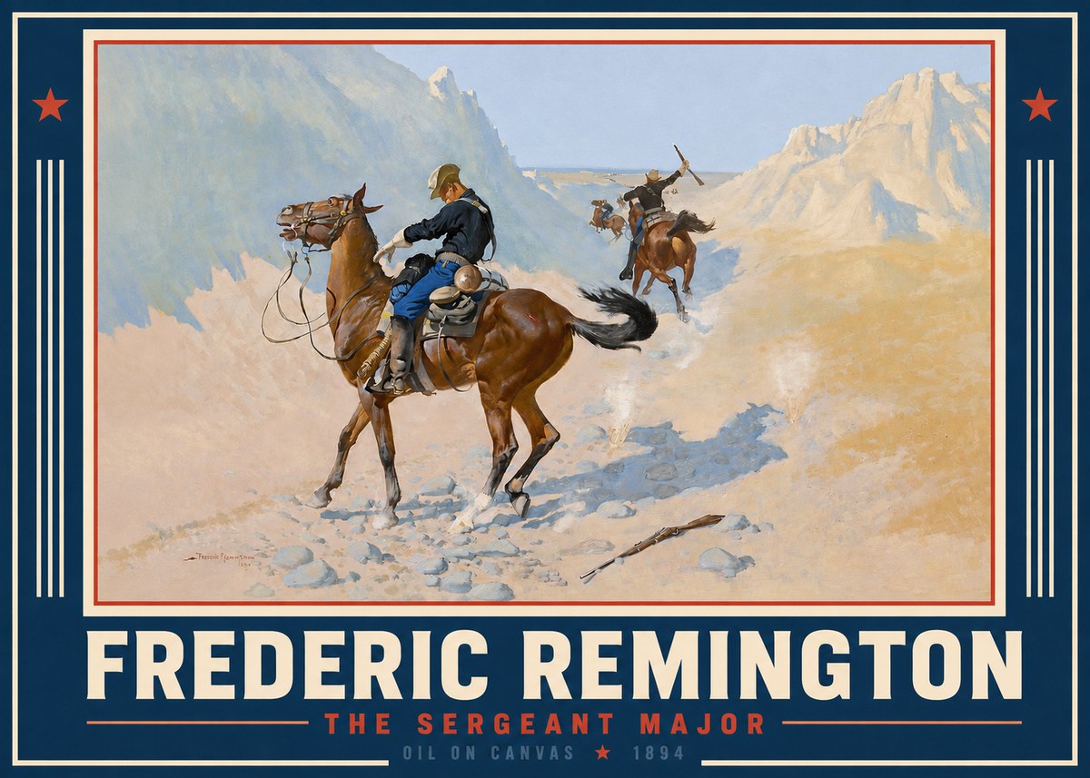 Frederic Remington The Sergeant Major No2 - Plakat