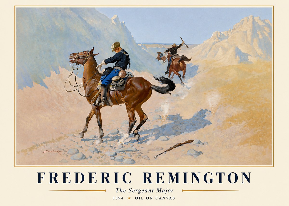 Frederic Remington The Sergeant Major No3 - Plakat