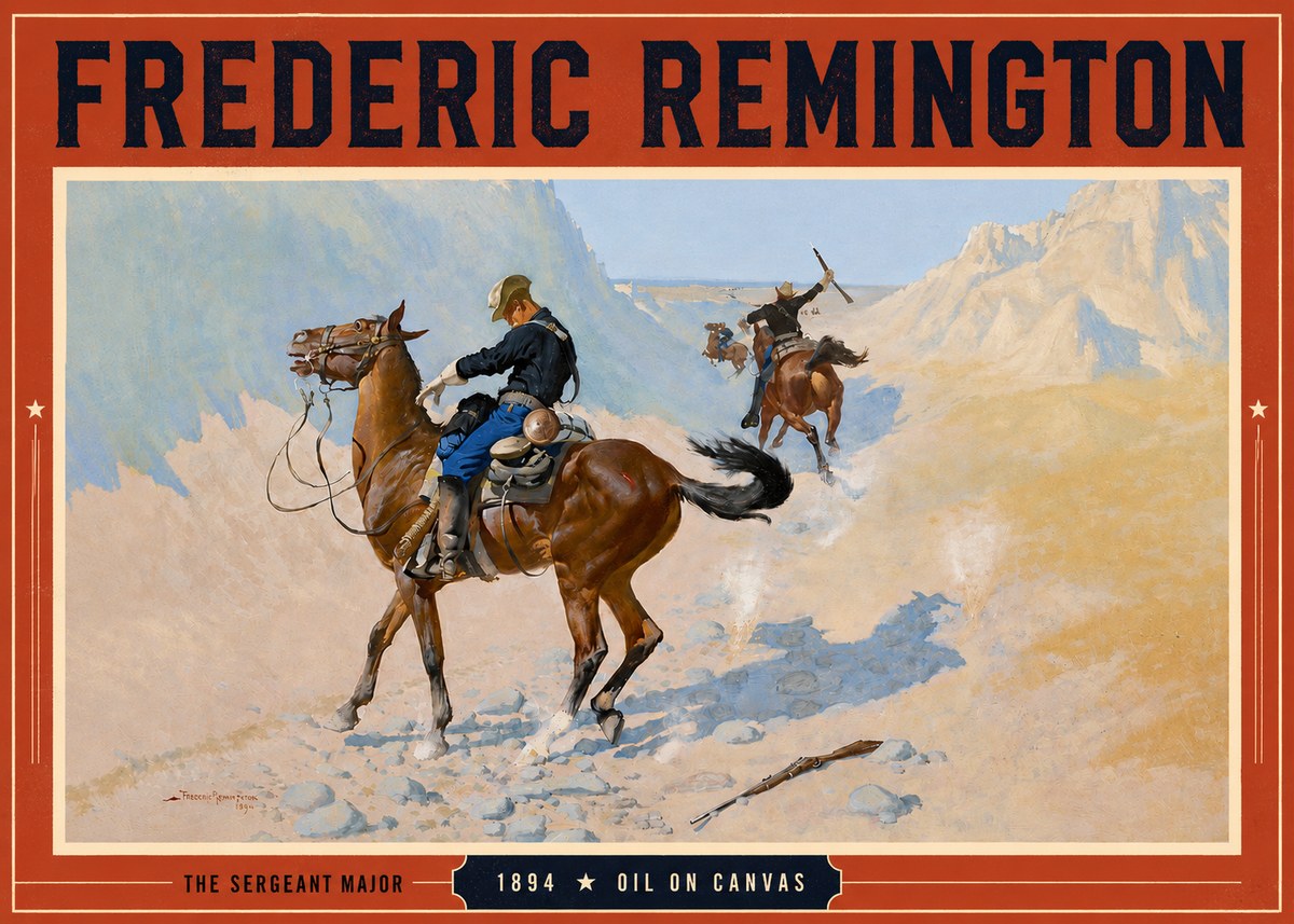 Frederic Remington The Sergeant Major No4 - Plakat