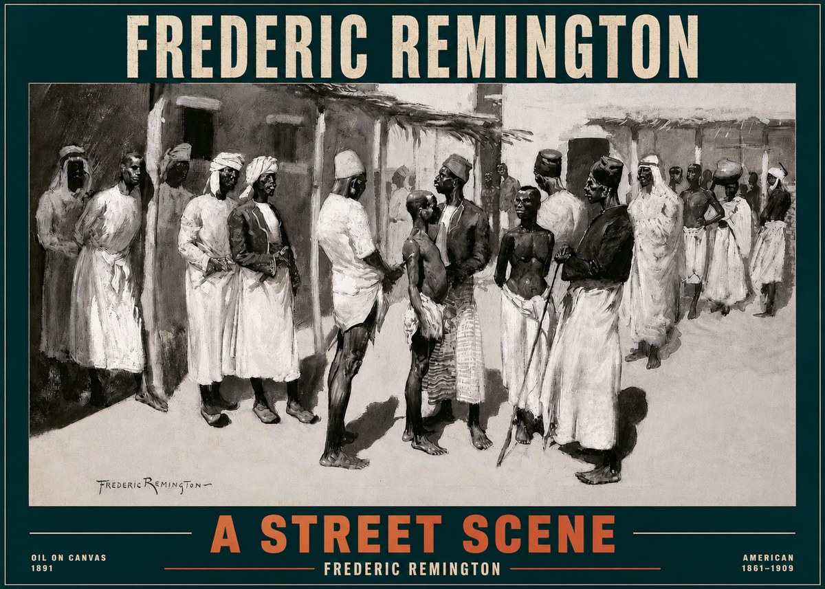 Frederic Remington A Street Scene No2 - Plakat
