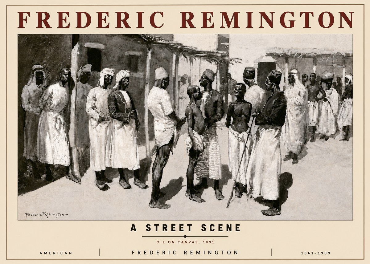 Frederic Remington A Street Scene No3 - Plakat