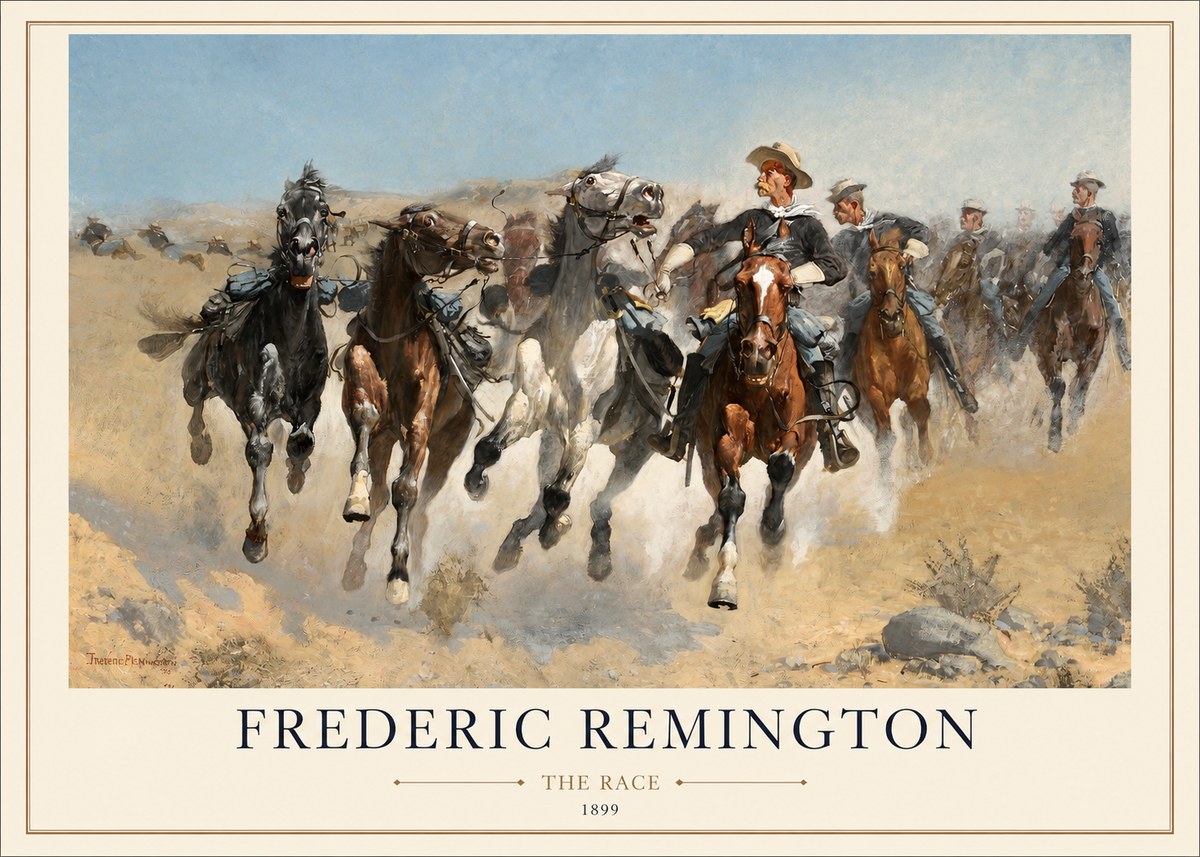 Frederic Remington The Race I No1 - Plakat