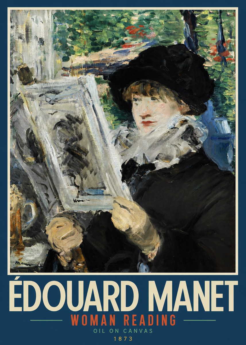 Édouard Manet Woman Reading No2 - Plakat