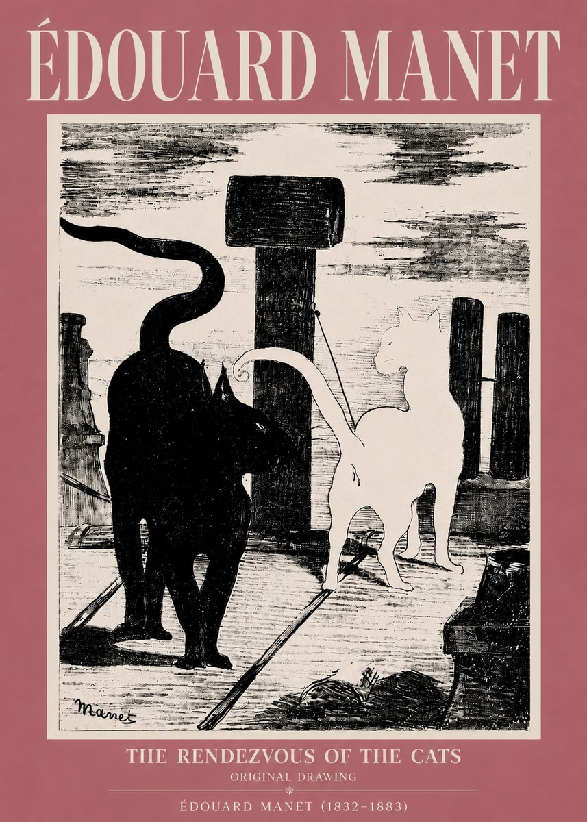 Édouard Manet The Rendezvous of the Cats No5 - Plakat