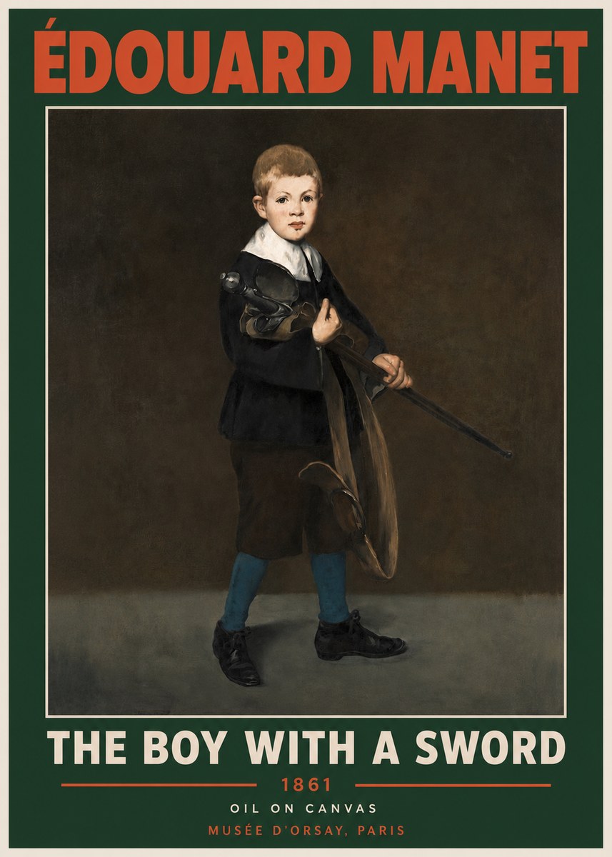 Édouard Manet The Boy with a Sword No2 - Plakat