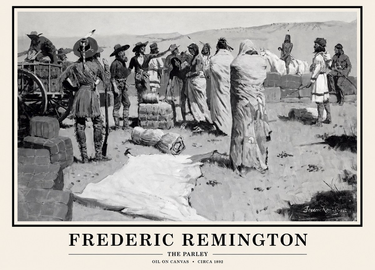 Frederic Remington The Parley No1 - Plakat