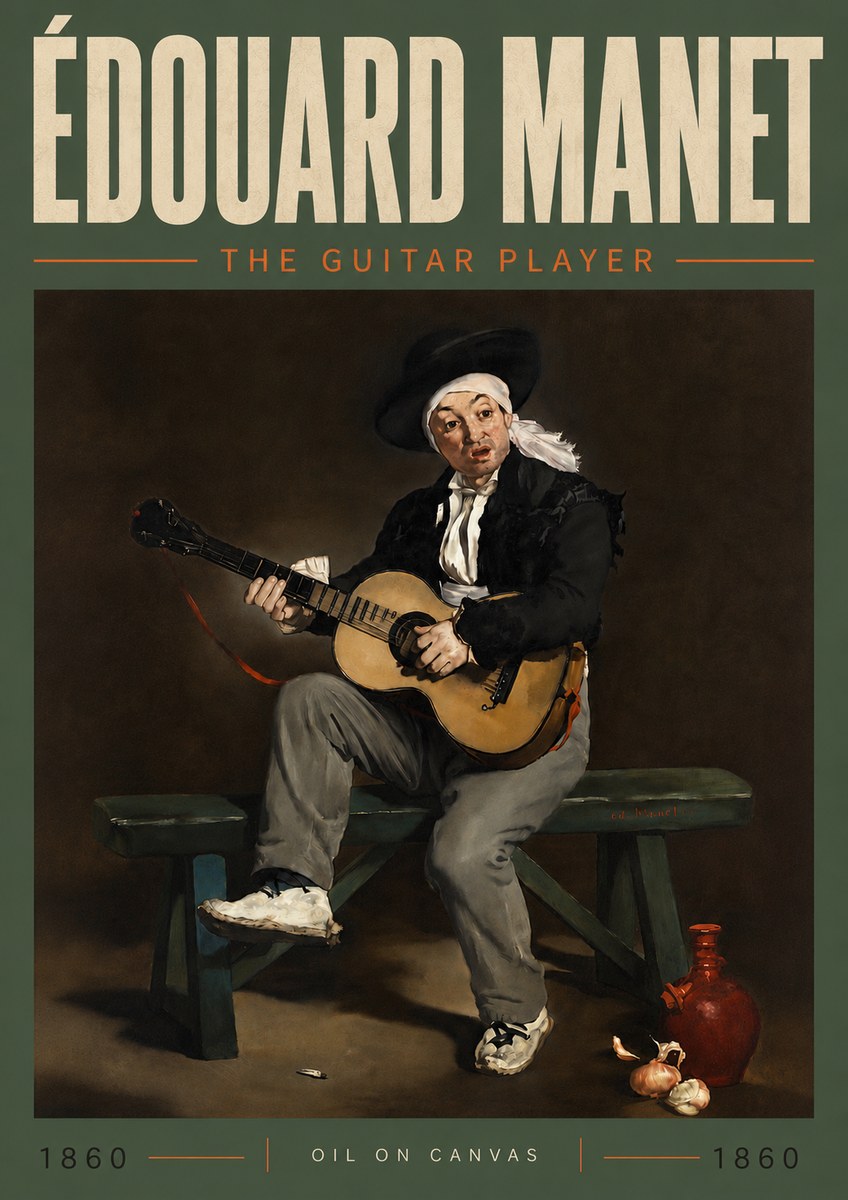 Édouard Manet The Guitar Player No5 - Plakat