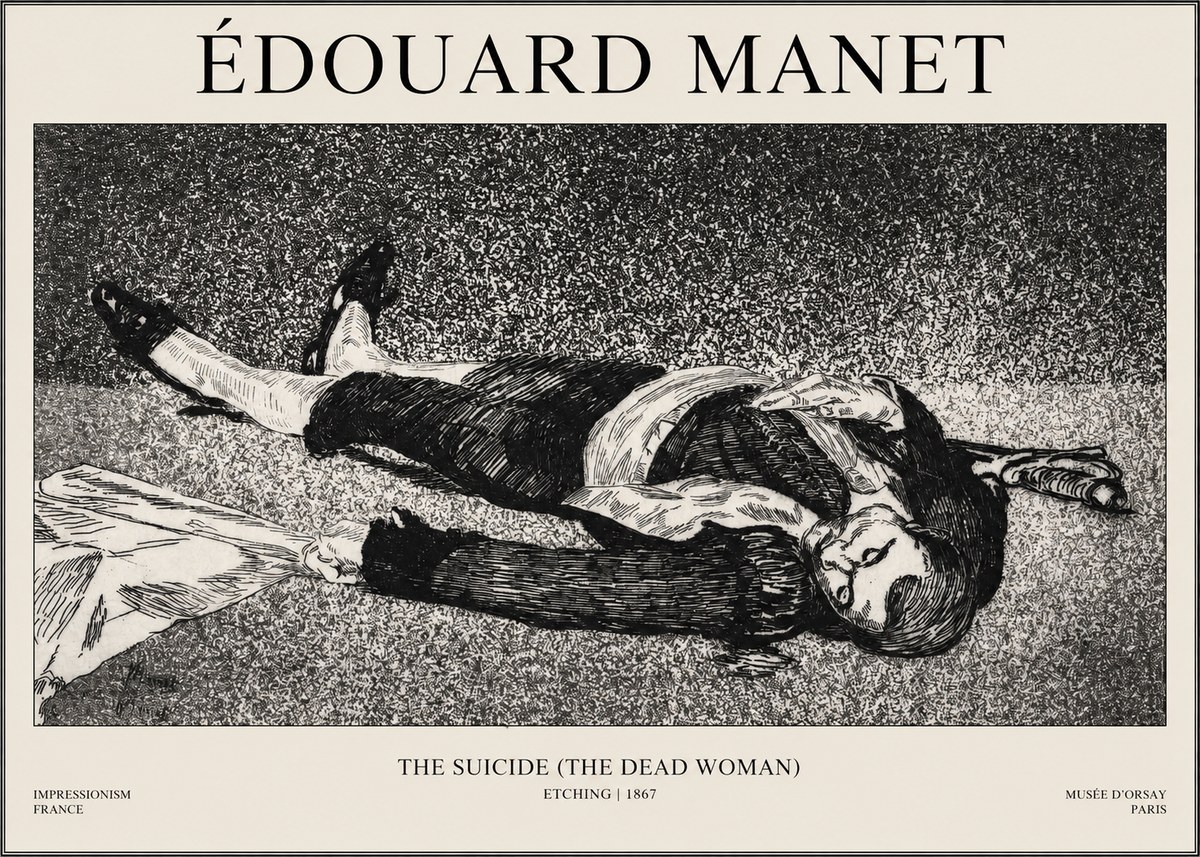 Édouard Manet The Suicide (the Dead Woman) No1 - Plakat
