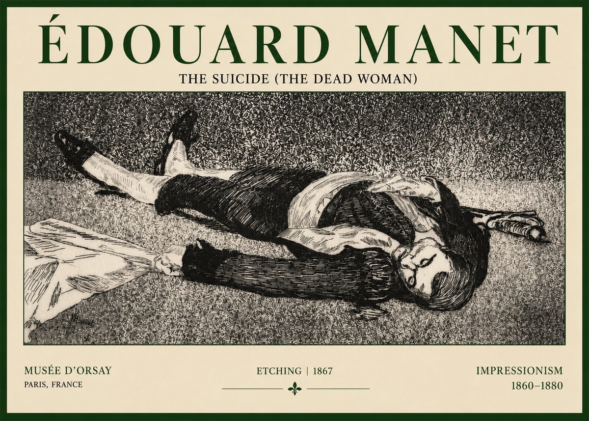 Édouard Manet The Suicide (the Dead Woman) No3 - Plakat