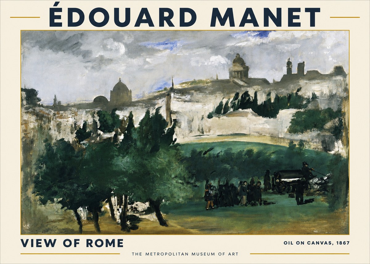Édouard Manet View of Rome No4 - Plakat
