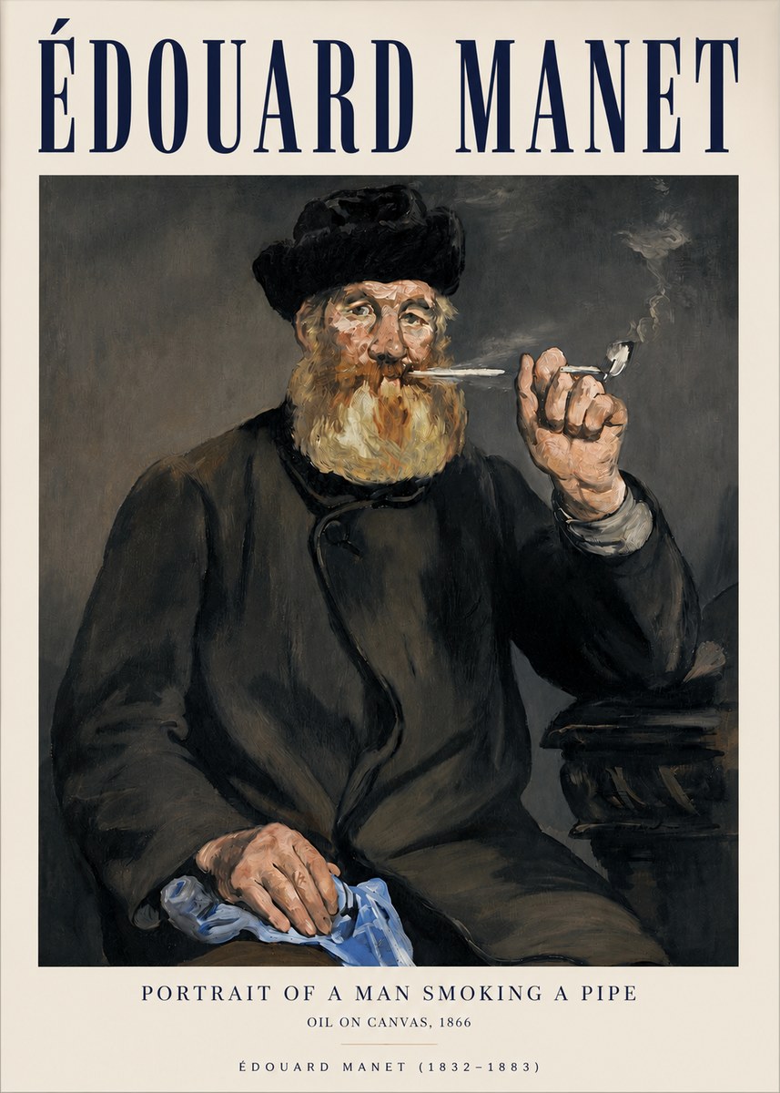 Édouard Manet Portrait of a Man Smoking a Pipe No3 - Plakat