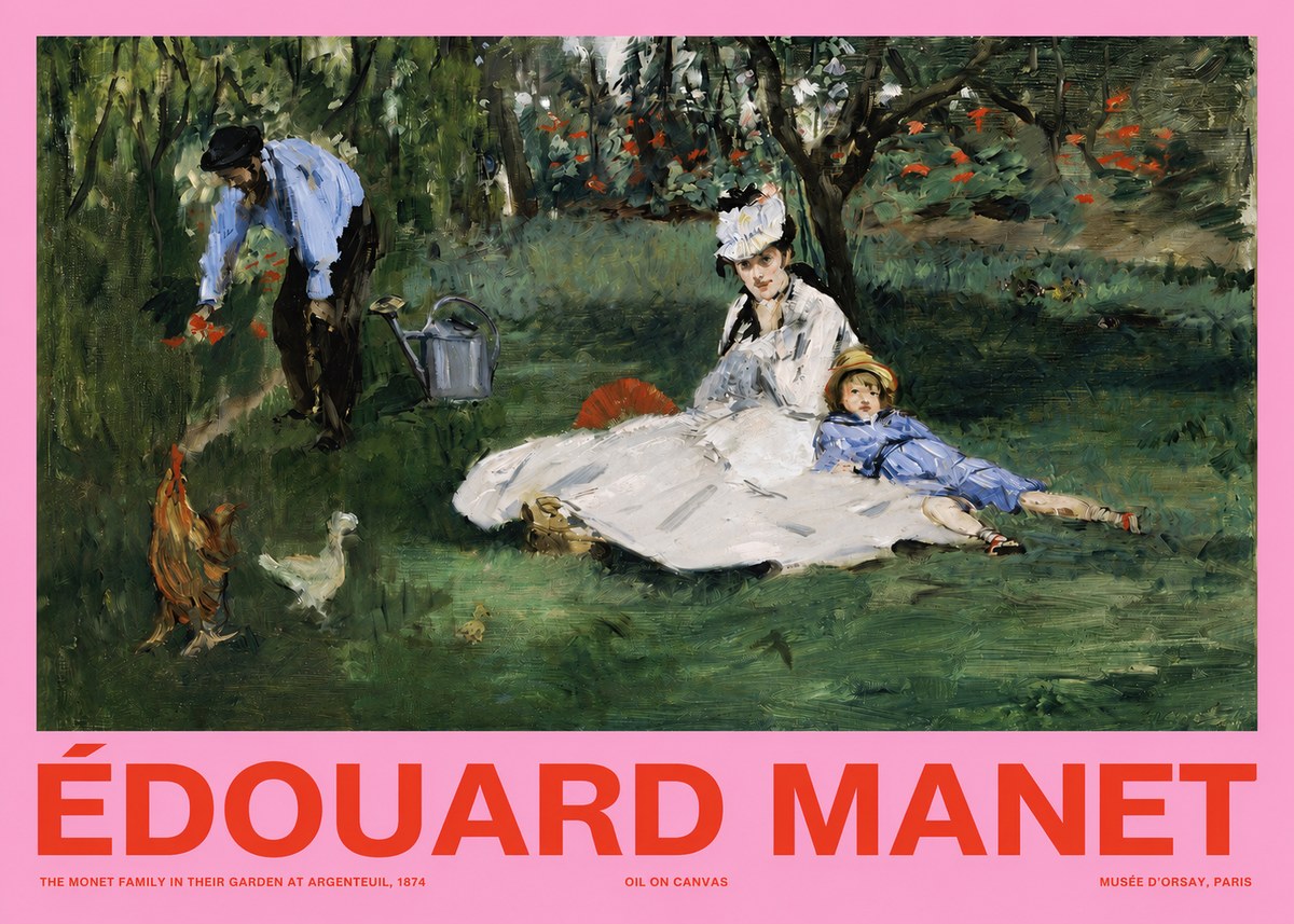 Édouard Manet The Monet Family in Their Garden at Argenteuil, 1874 No2 - Plakat