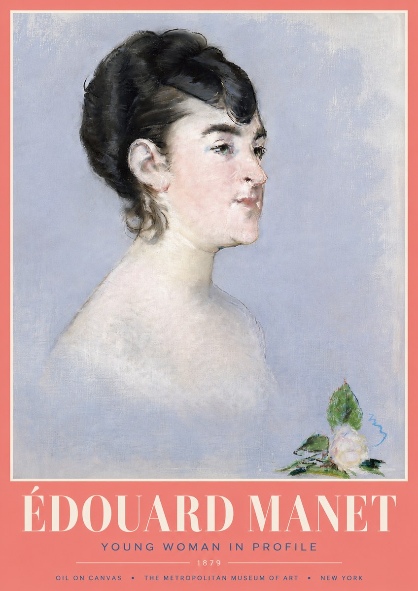 Édouard Manet Young Woman in Profile No3 - Plakat