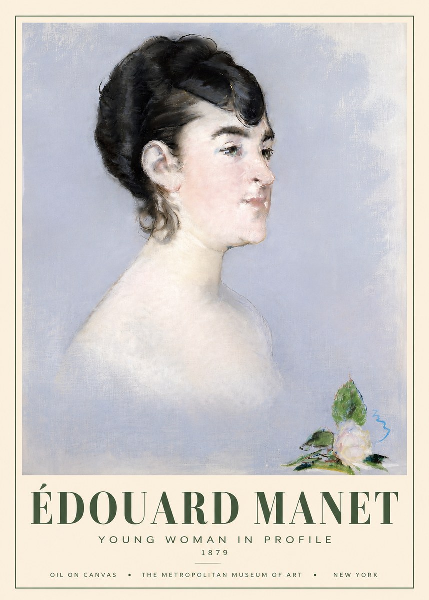 Édouard Manet Young Woman in Profile No5 - Plakat