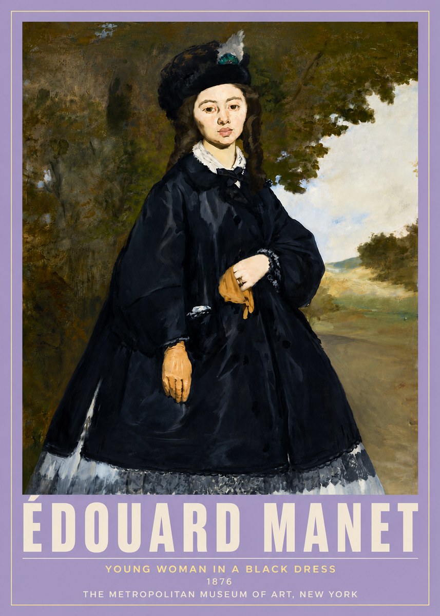 Édouard Manet Young Woman in a Black Dress No5 - Plakat
