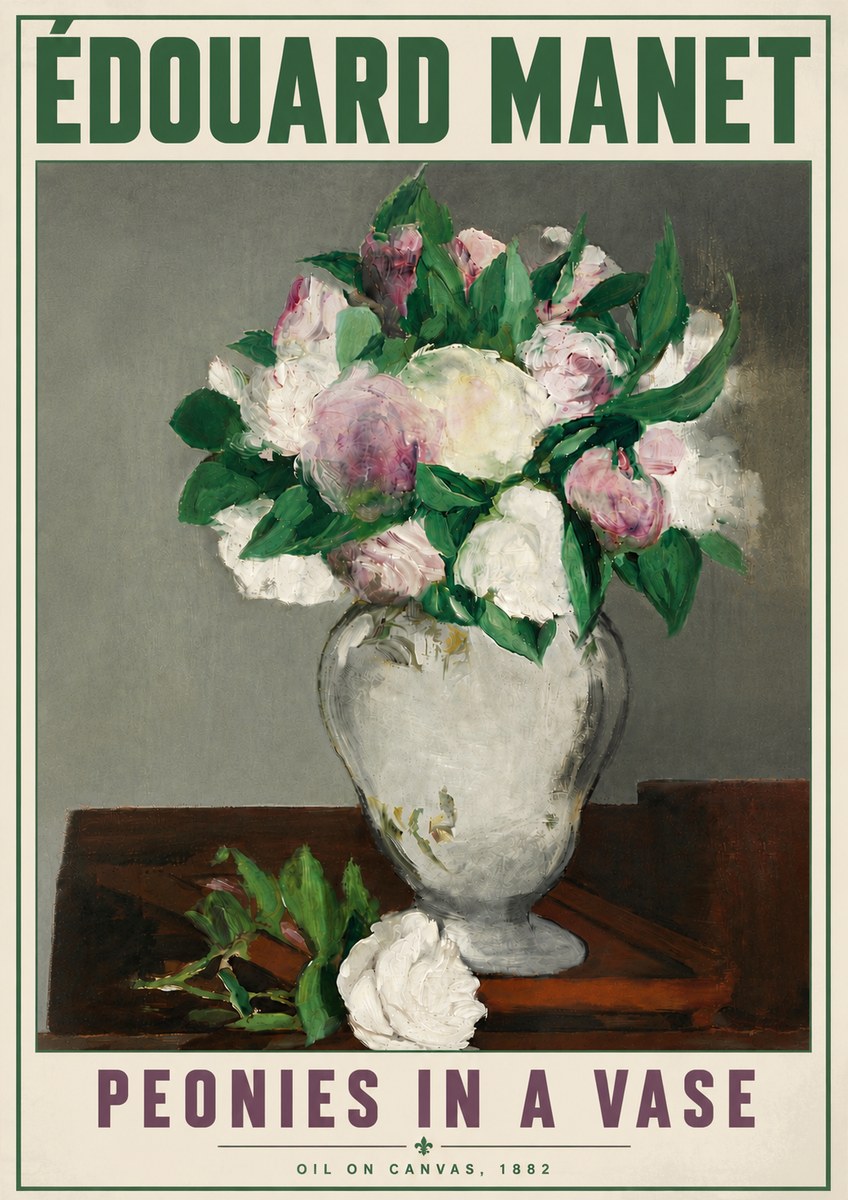 Édouard Manet Peonies in a Vase No6 - Plakat