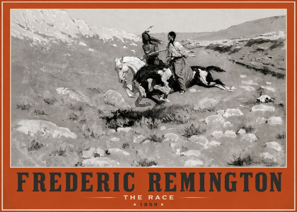 Frederic Remington The Race II No2 - Plakat
