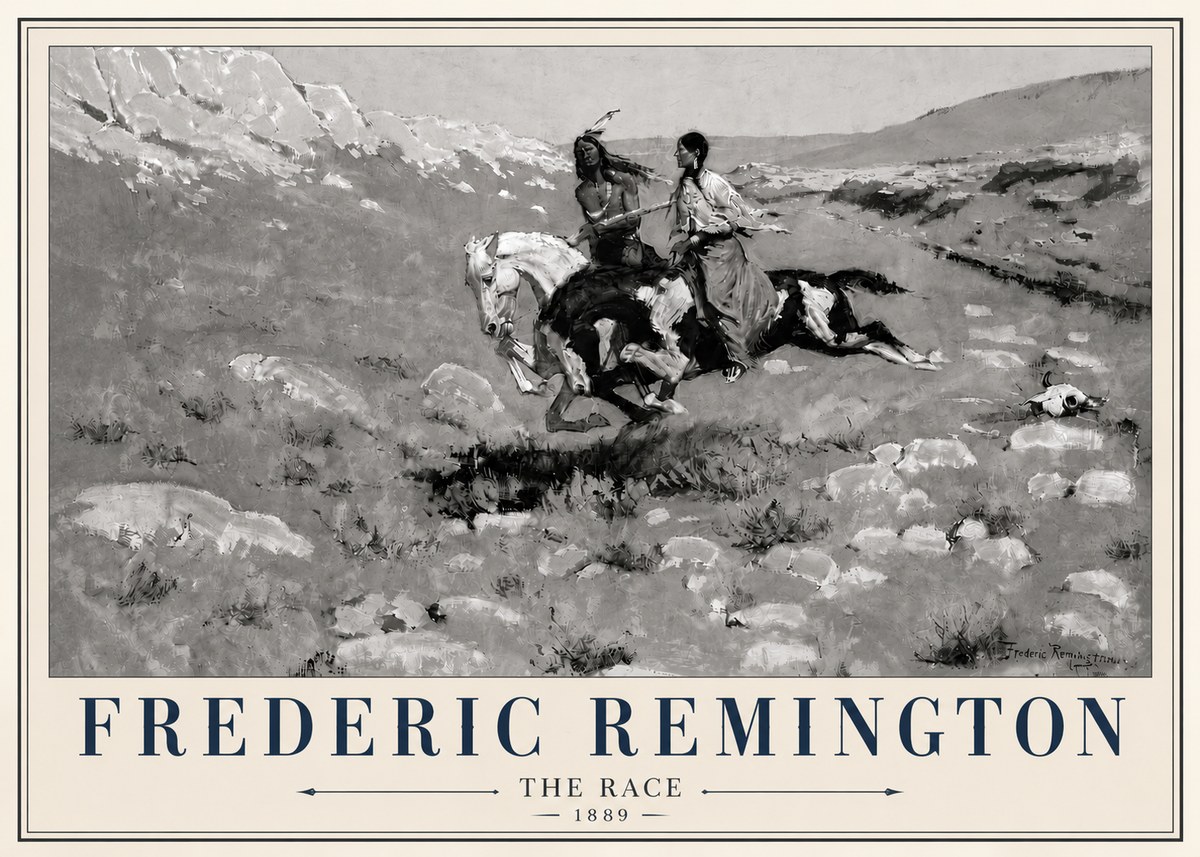 Frederic Remington The Race II No6 - Plakat