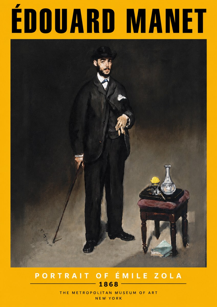 Édouard Manet Portrait of Émile Zola No6 - Plakat