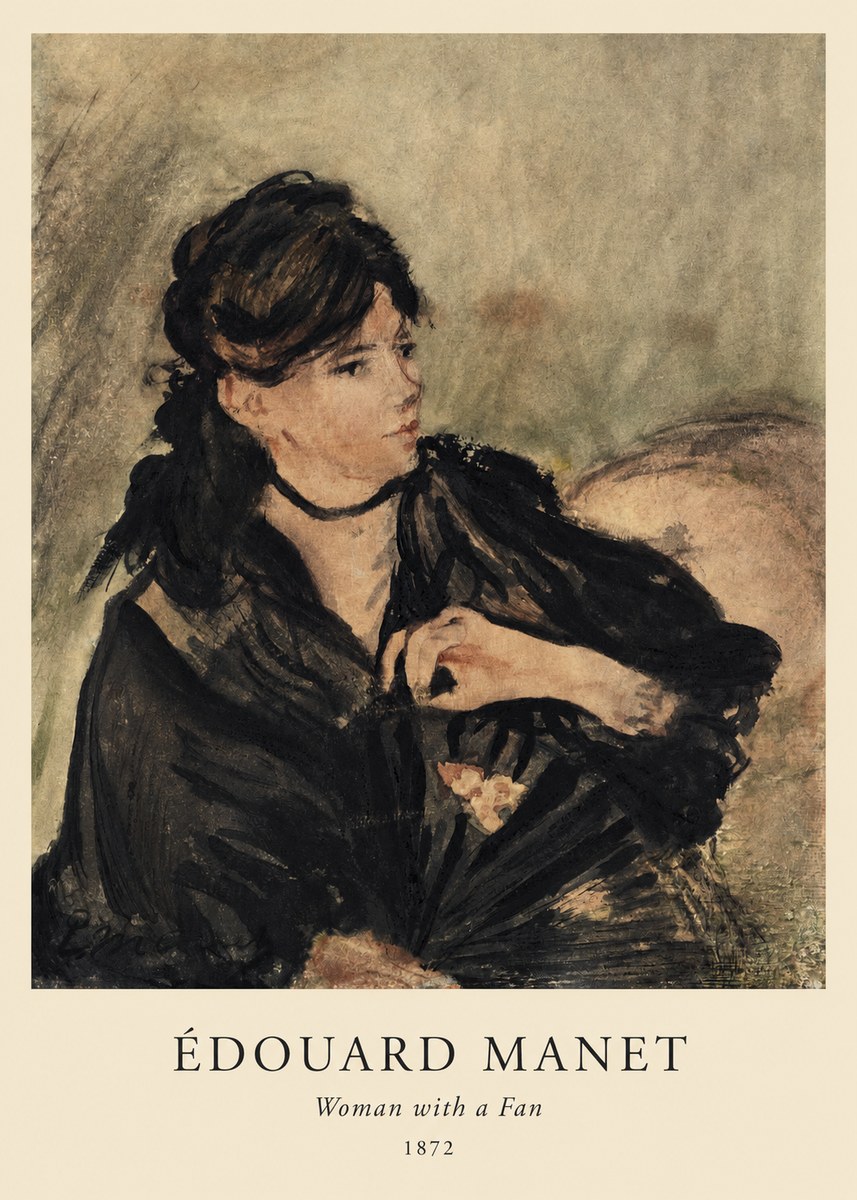Édouard Manet Woman with a Fan No1 - Plakat