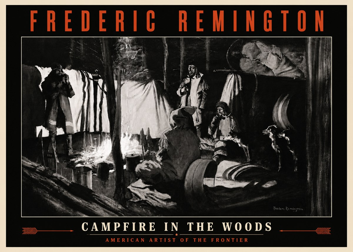 Frederic Remington A Trapper's Camp No4 - Plakat