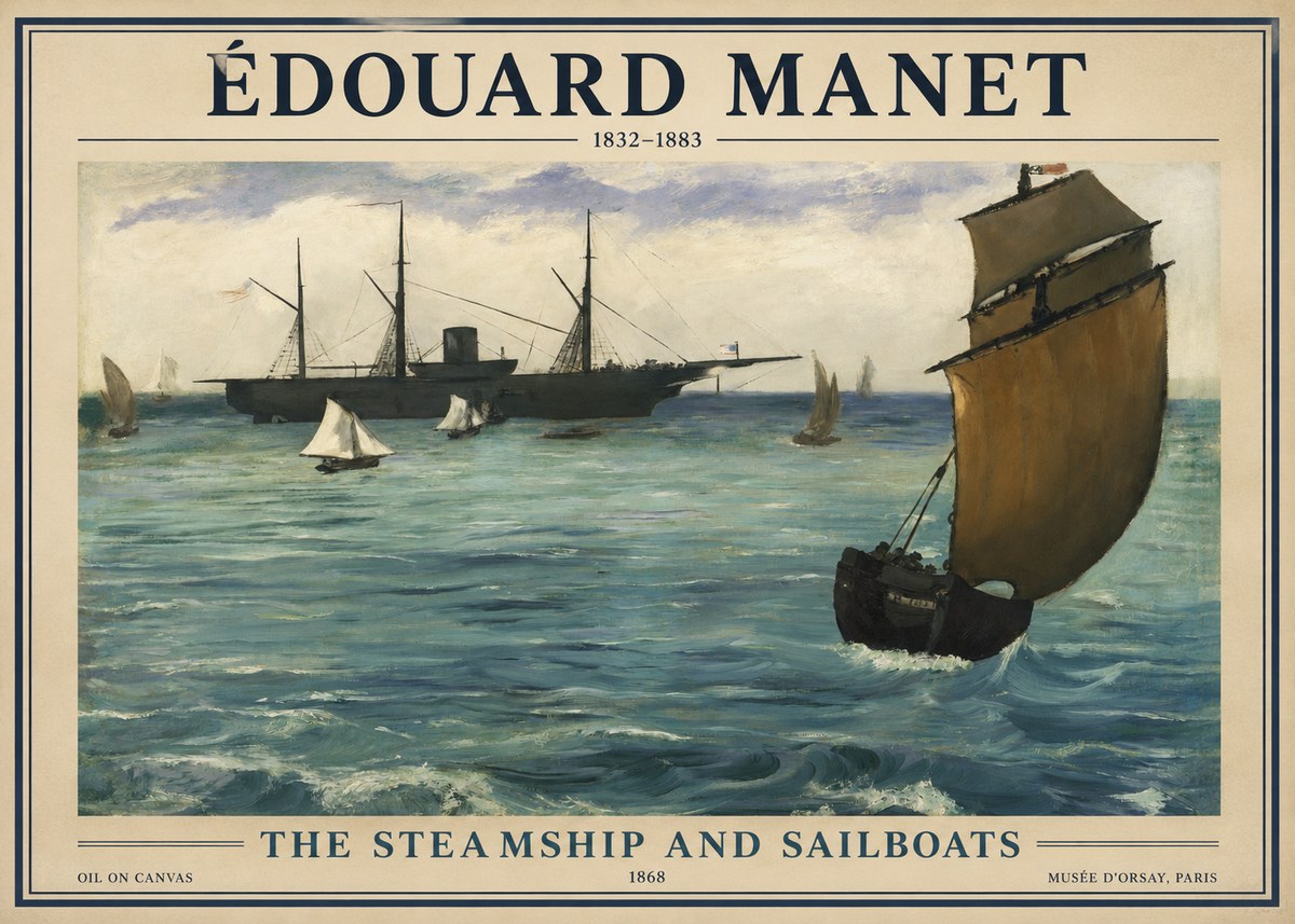 Édouard Manet At Sea No2 - Plakat