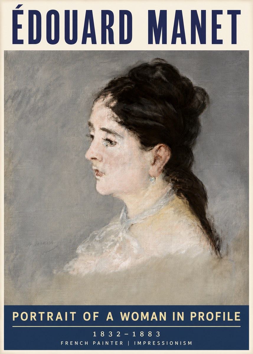 Édouard Manet Portrait of a Woman in Profile No6 - Plakat