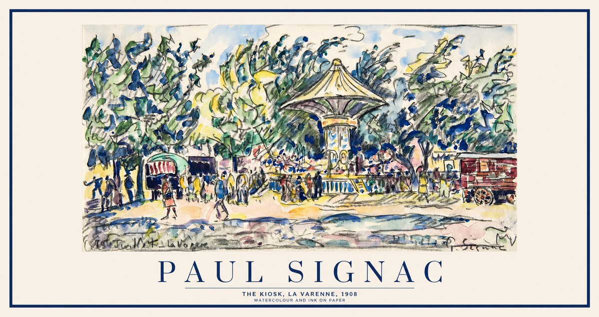 Signac The Kiosk, La Varenne, 1908 No1 - Plakat